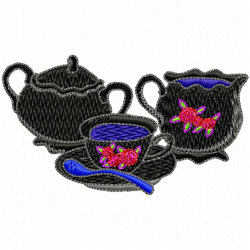 Teapots Embroidery Design 7 Teapots Embroidery Design 7
